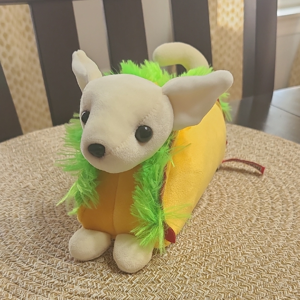 Chihuahua Taco Plush Toy in Yellow and Green By Douglas Toys